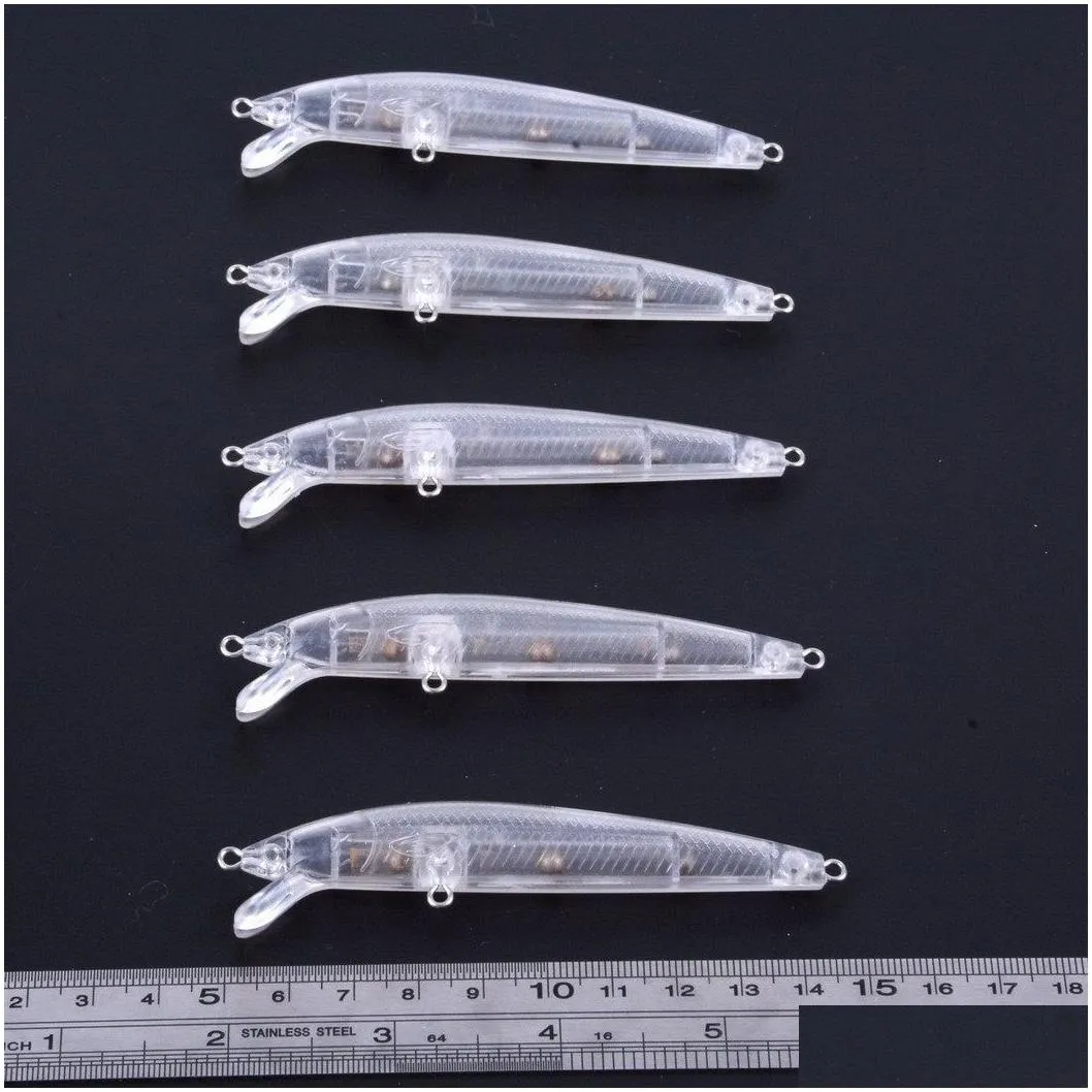 100pcs minnow blank hard unpainted fishing baits crankbait wobblers lures 9 8cm 6g225o