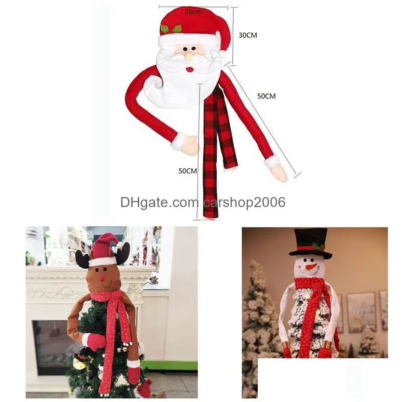  christmas tree toppers decoration santa claus snowman deer christmas tree top ornament red christmas home decoration dbc vt0911