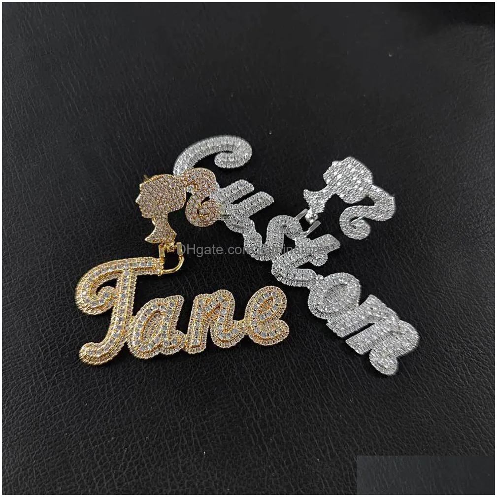 topbling custom charm name letter pendant necklace 18k real gold plated for women girl gift