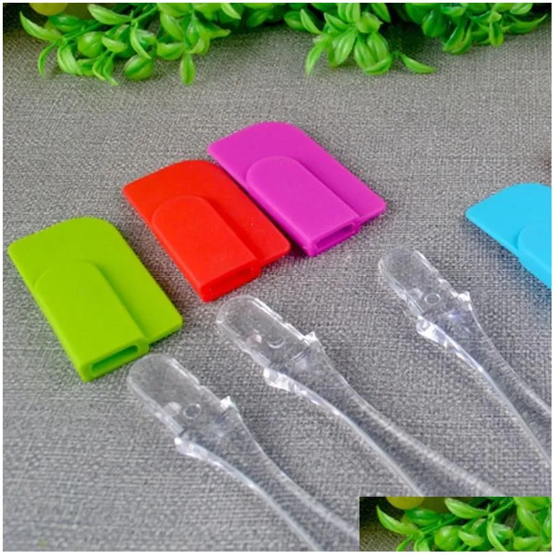 silicone cake scraper spatula tools kitchen dessert jam smear spatulas ecofriendly transparent handle baking tool butter knife bh2429