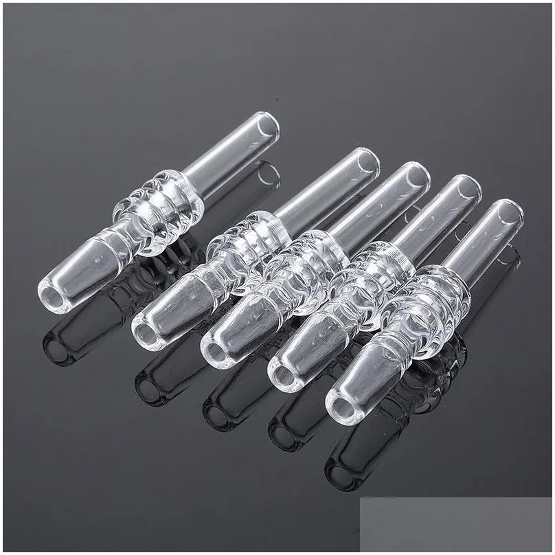 quartz tip quartz nail smoking accessories 10mm 14mm 18mm joint male for mini nectar collector kits straw tube tips gqb19