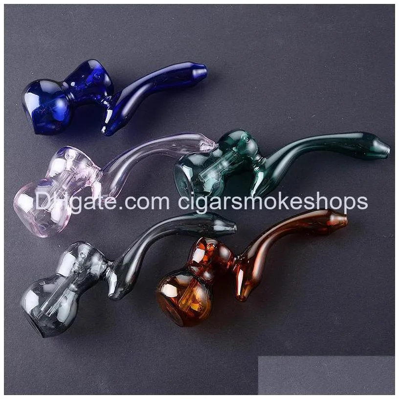 unique retro glass pipe hitter smoking hand pipe 6.3 inch oil dab burner pipes multiple colors smoking pipes