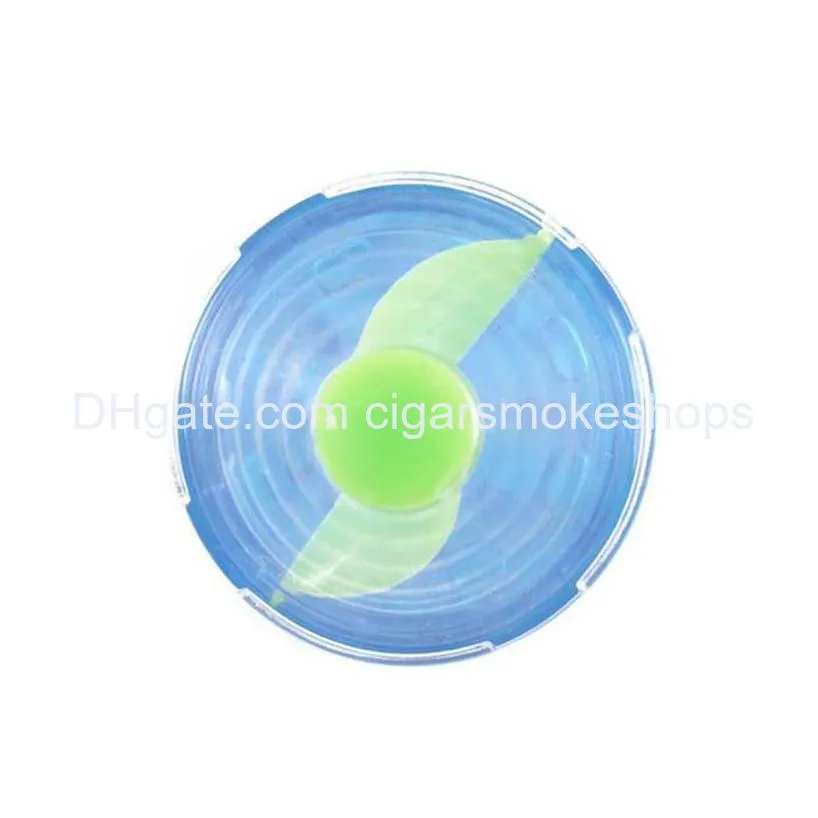 mini tobacco grinders smoking accessories fan funnel like 50mm diameter 2 layers plastic dry herb crushers hand crusher colorful