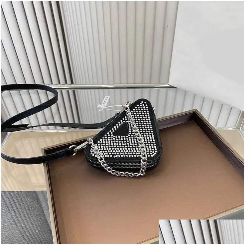 rhinestones designer purses women crossbody wallets designer bags luxury handbags crossbody bag mini triangle bags lady coins purse