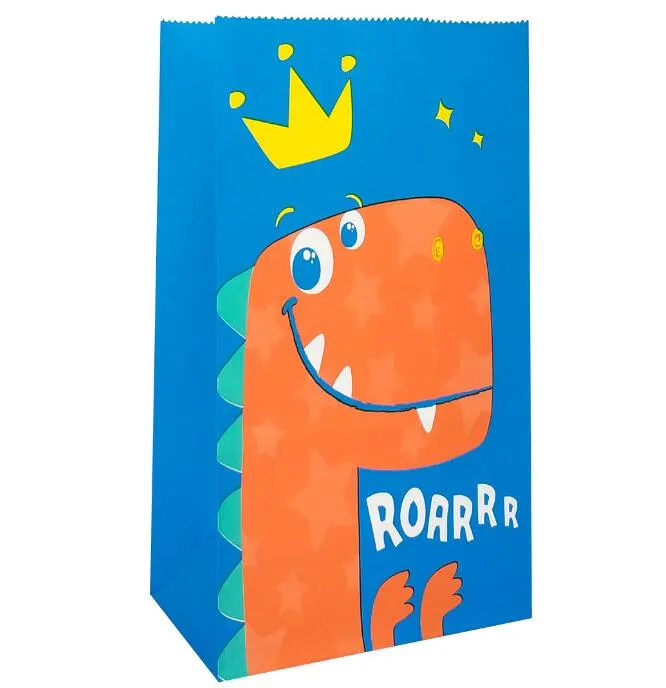 dinosaur food paper party bags candy gift celebrations baby shower birthday wedding 13x8x24cm