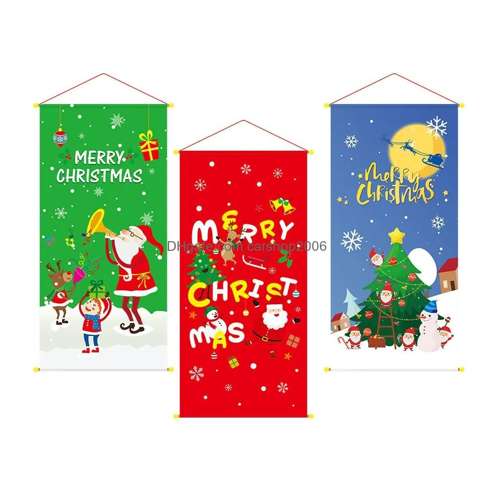 christmas decoration flag banner home door decor christmas hanging ornaments window hanging cloth year christmas gifts dbc vt0910