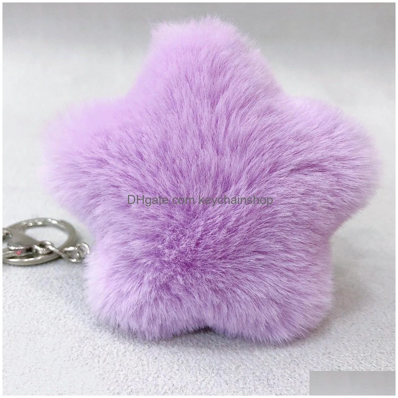 plush star keychain 7 colour decoration small hairball pendant key ring gift cute ornament car pendant