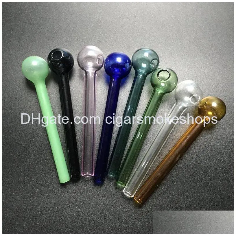 wholesale dhs pyrex oil burner pipe multicolor glass pipe straight type glass smoking pipes new arrivals sw37