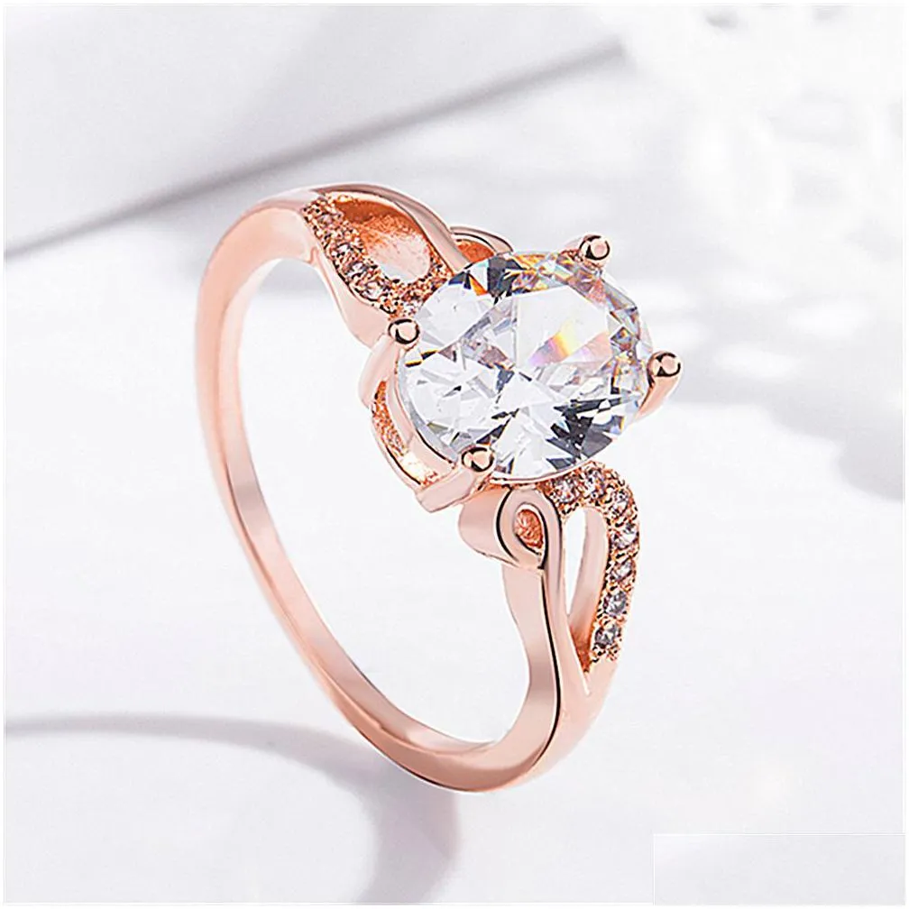 bling cz band rings for women rose gold color engagement anel feminino gifts for her cute sugar cube shape ring