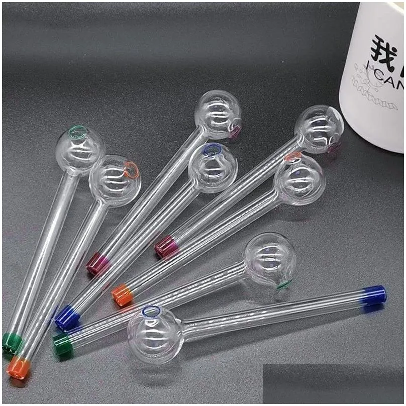 big oil burner pipe large pyrex glass tube nails smoking pipes 14cm clear/colourful