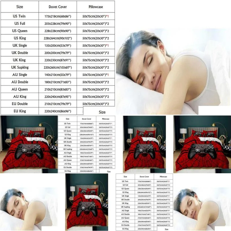 bedding sets duvet cover for boys controller quilt king/queen size cool gamepad set kids teen modern l221025