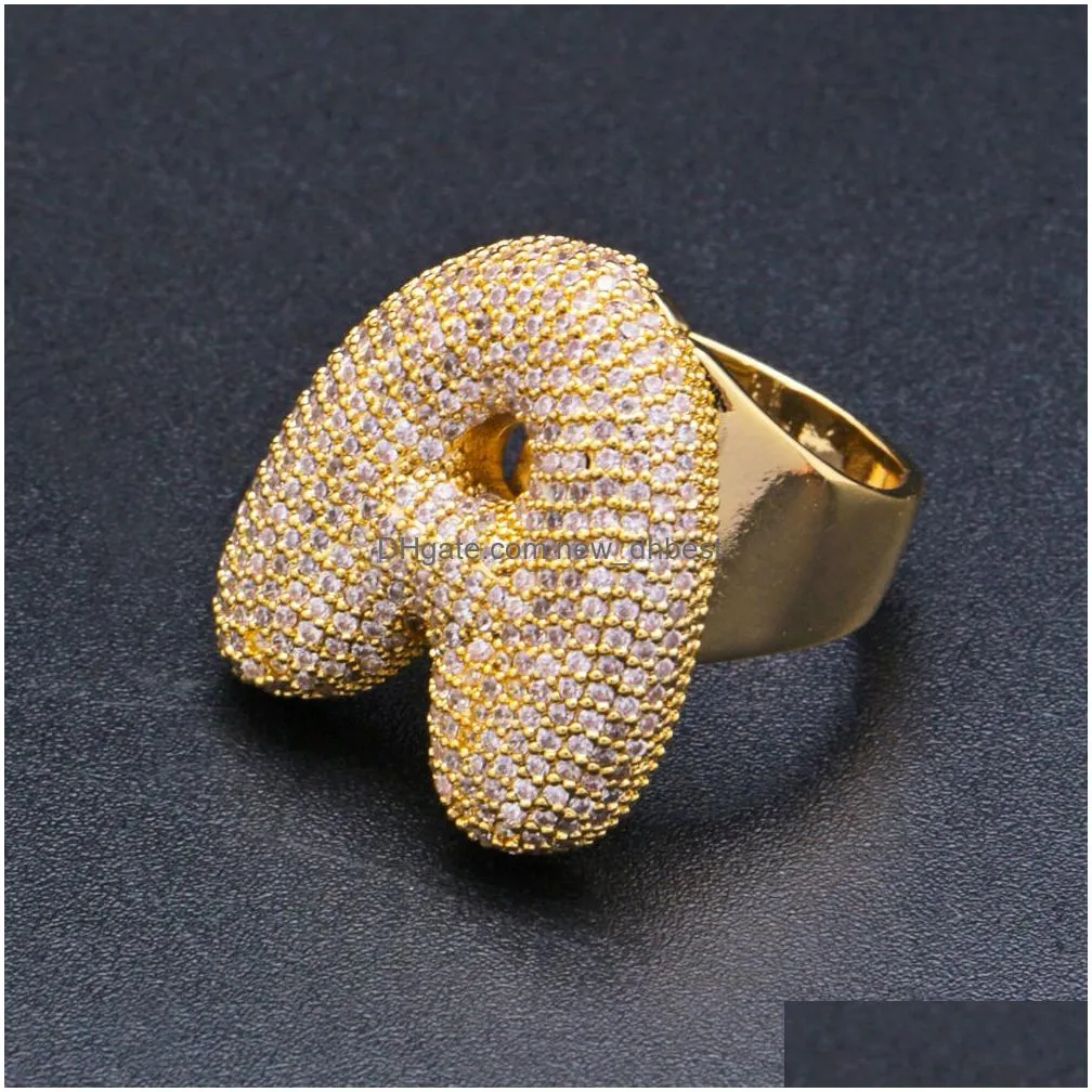 bling zircon fashion rotating ring with side stones rotatable hip hop mens cuban circle finger jewelry