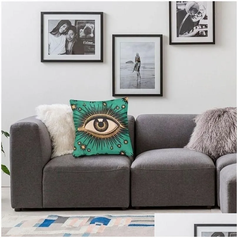pillow case all seeing eye art cover home decor evil mystic eyes cushions throw for living room double sided printing 221102