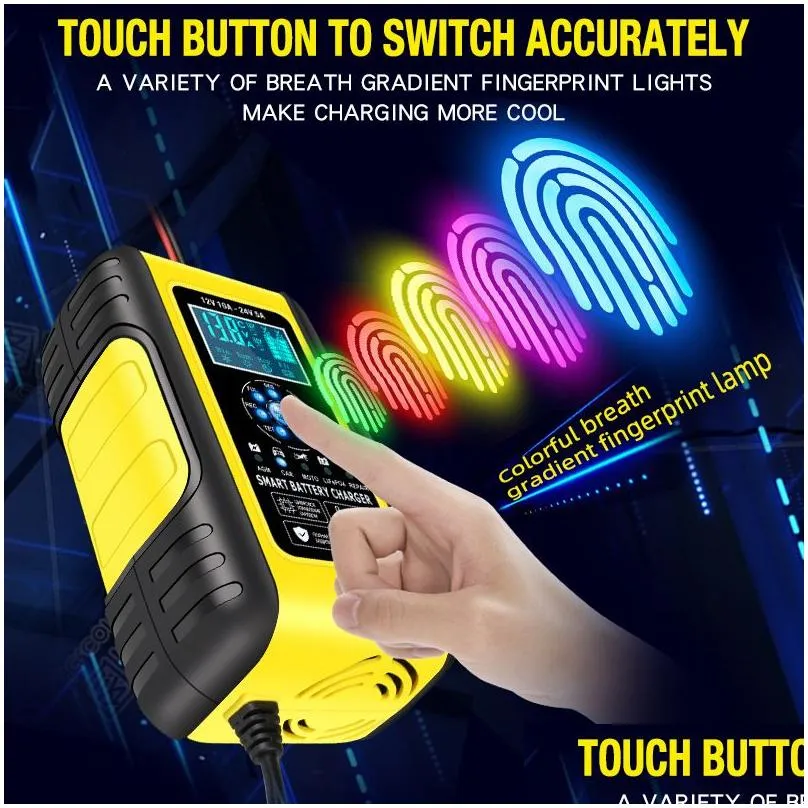 car battery  stem remover 12v 10a 24v 5a automatic battery  maintainer with 7segment charging lcd screen leadacid