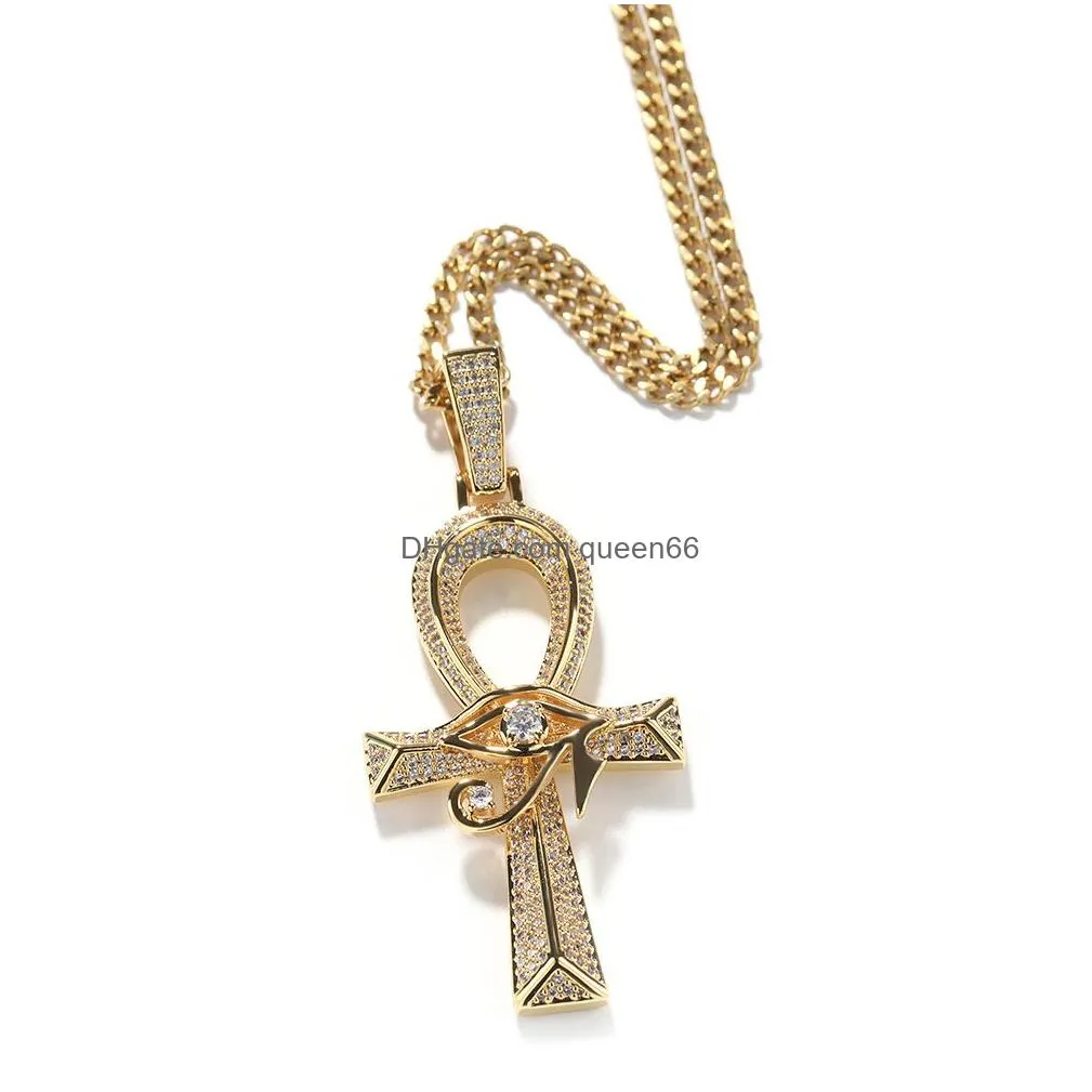 diamond cross pendant necklace platinum plated religious jewelry for men and women