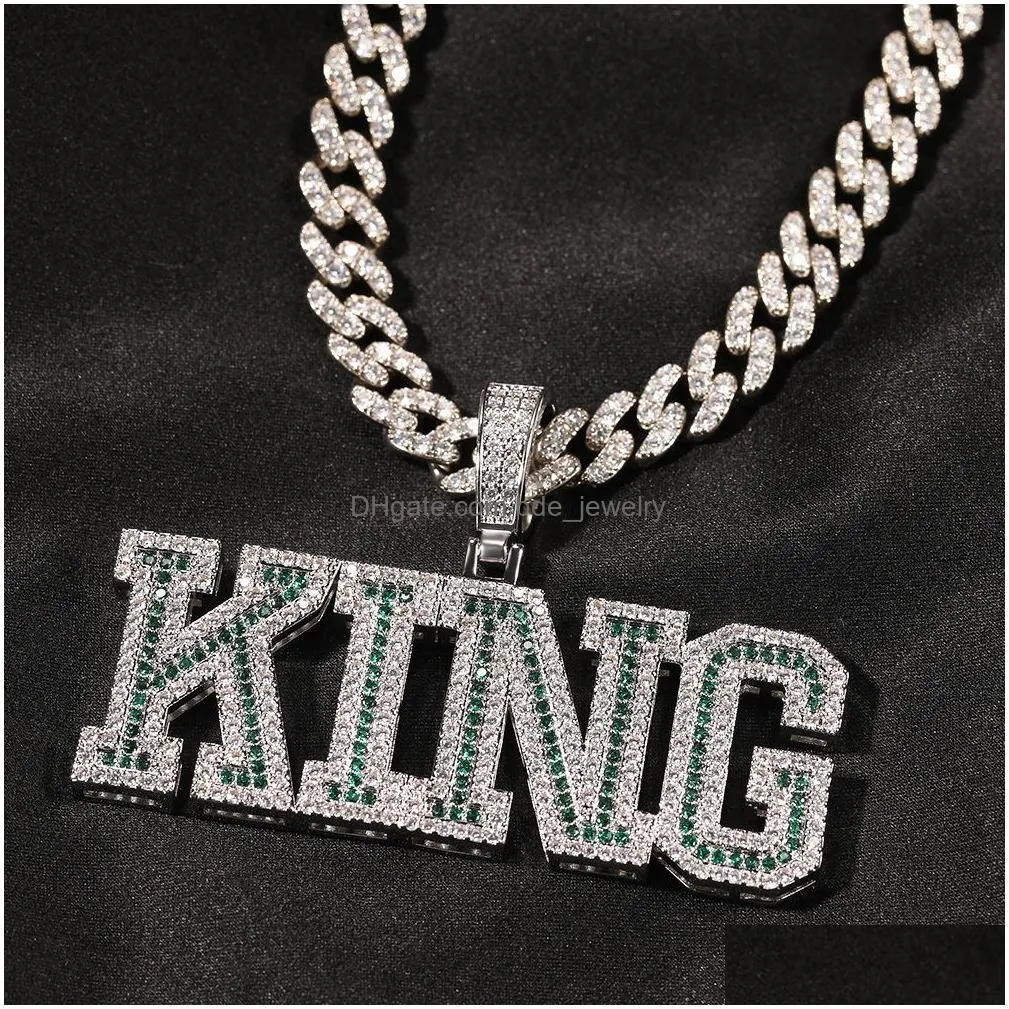 topbling az custom name letters pendant necklaces courful zircon can choose real gold plated hip hop jewelry