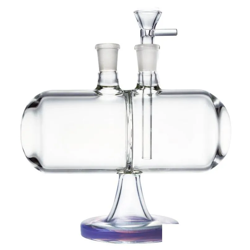  est invertible gravity bongs hookahs glass infinity waterfall water pipes unique dab rigs with 14mm joint thick oil rig purple green 7inch
