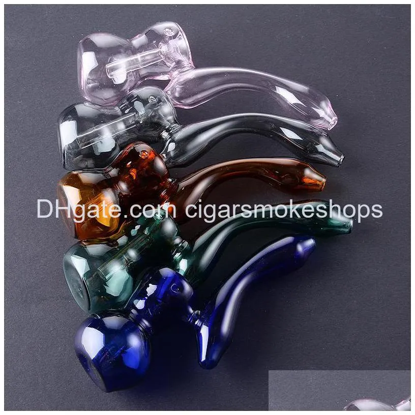 unique retro glass pipe hitter smoking hand pipe 6.3 inch oil dab burner pipes multiple colors smoking pipes