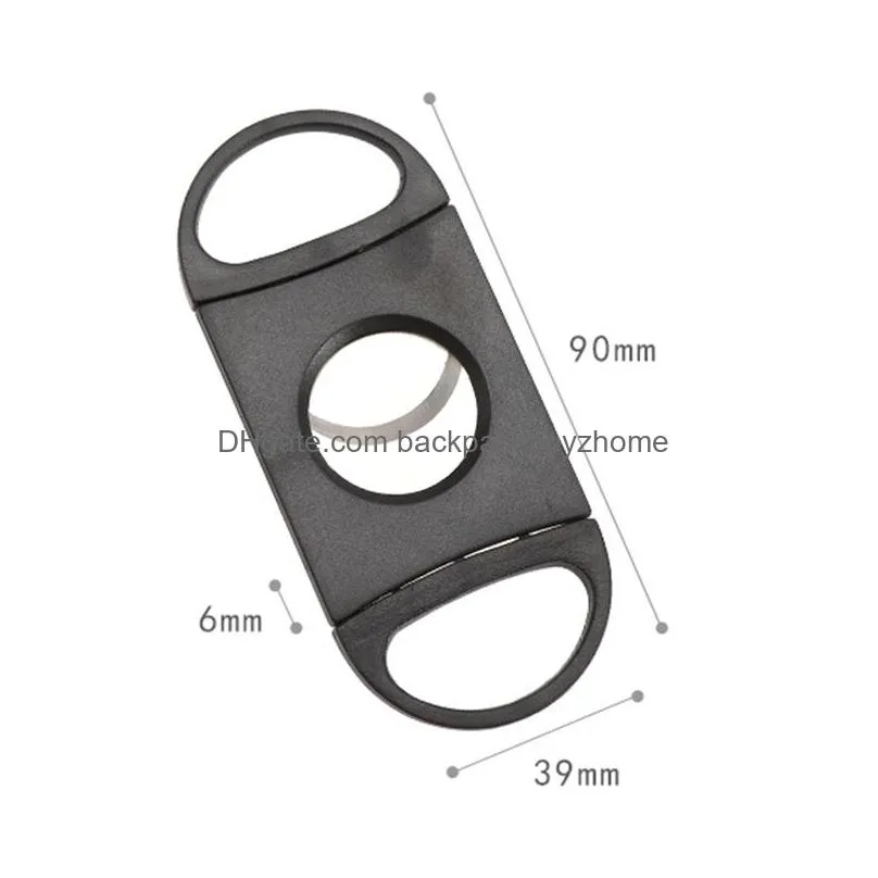 portable plastic blade pocket cigar cutter round tip cigars knife scissors shears plastics handles smoking tool 6 colors