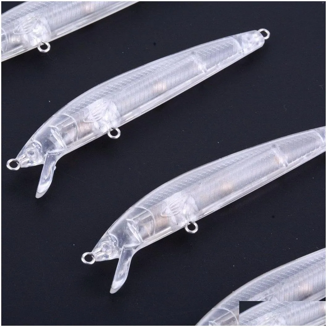 100pcs minnow blank hard unpainted fishing baits crankbait wobblers lures 9 8cm 6g225o