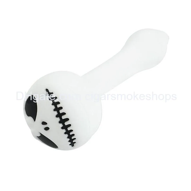 silicone hand pipe halloween skull design cool smoking pipes glass oil burner tobacco tool accessories spoon dab rig