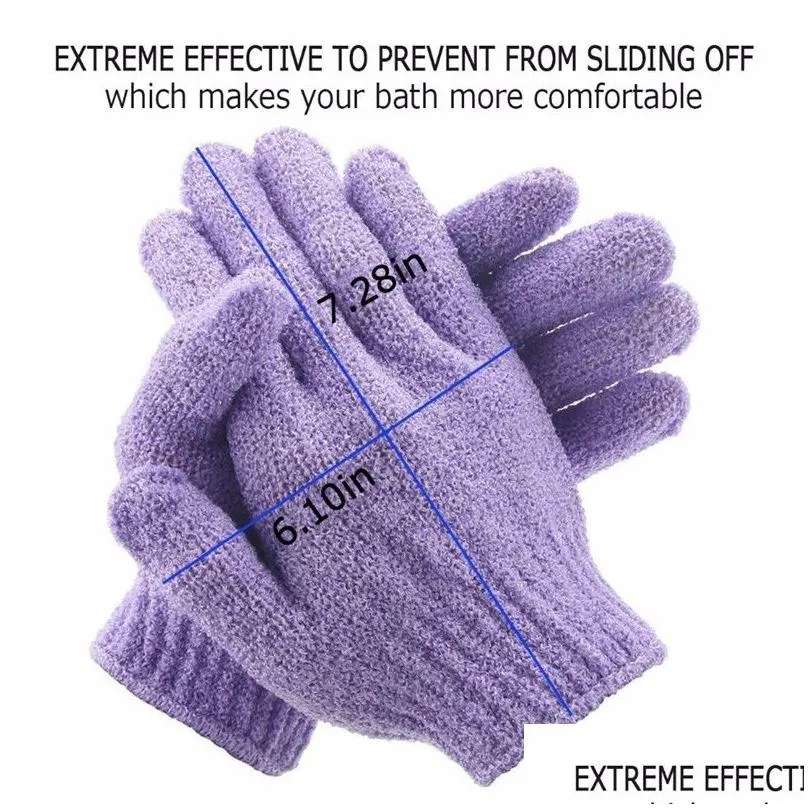 exfoliating bath gloves scrubbers for shower body massage double sided scrubber mitts glove dead skin cell remover sponge wash skins moisturizing spa foam 13