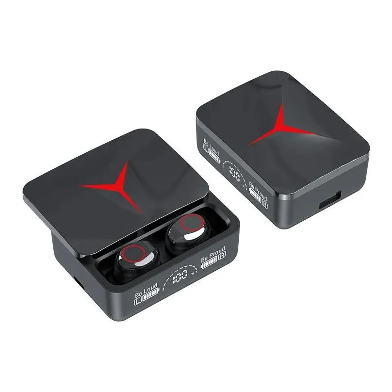 m90 pro tws gaming earphones wireless stereo earbuds noise reduction led digital display mini sports headset