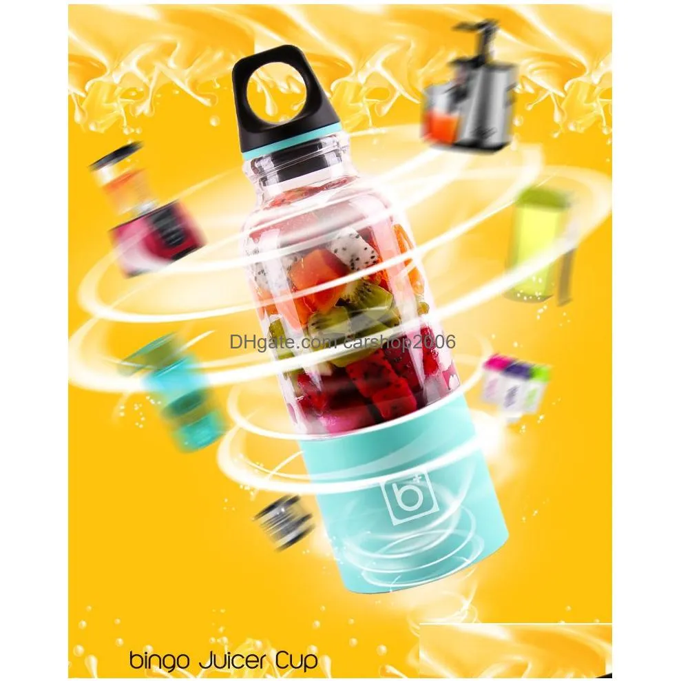 500ml 2 blades portable blender juicer machine mixer electric mini usb food processor juicer smoothie blender cup maker juice vt0813