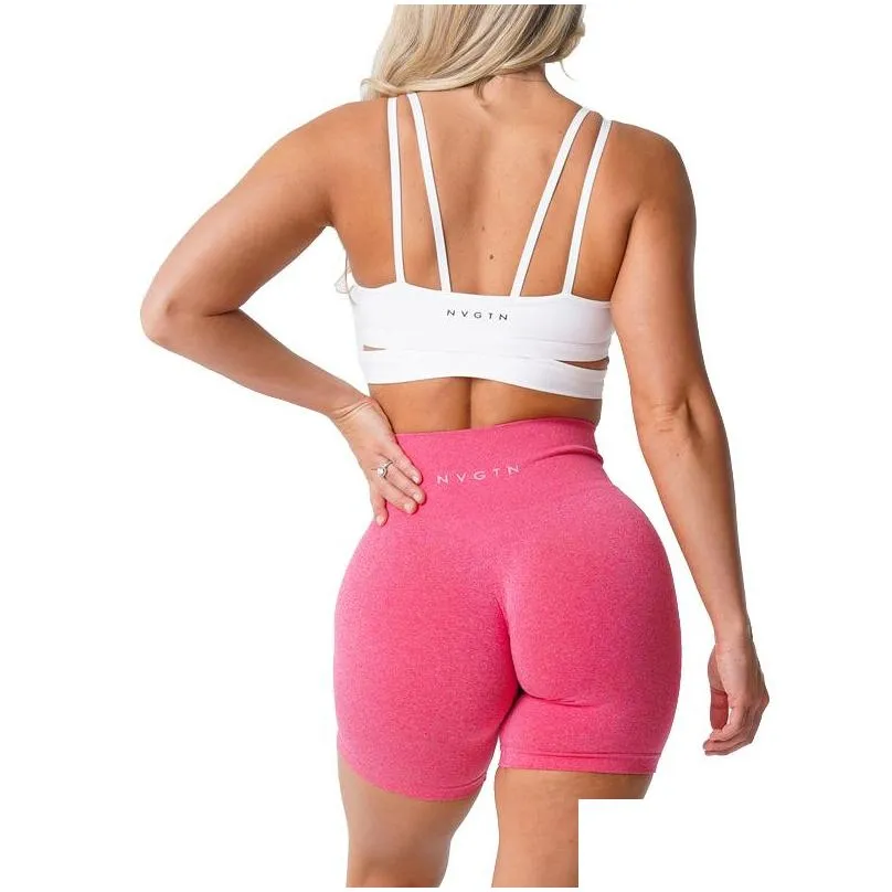 nvgtn seamless pro shorts spandex woman fitness elastic breathable hip lifting leisure sports running 220607