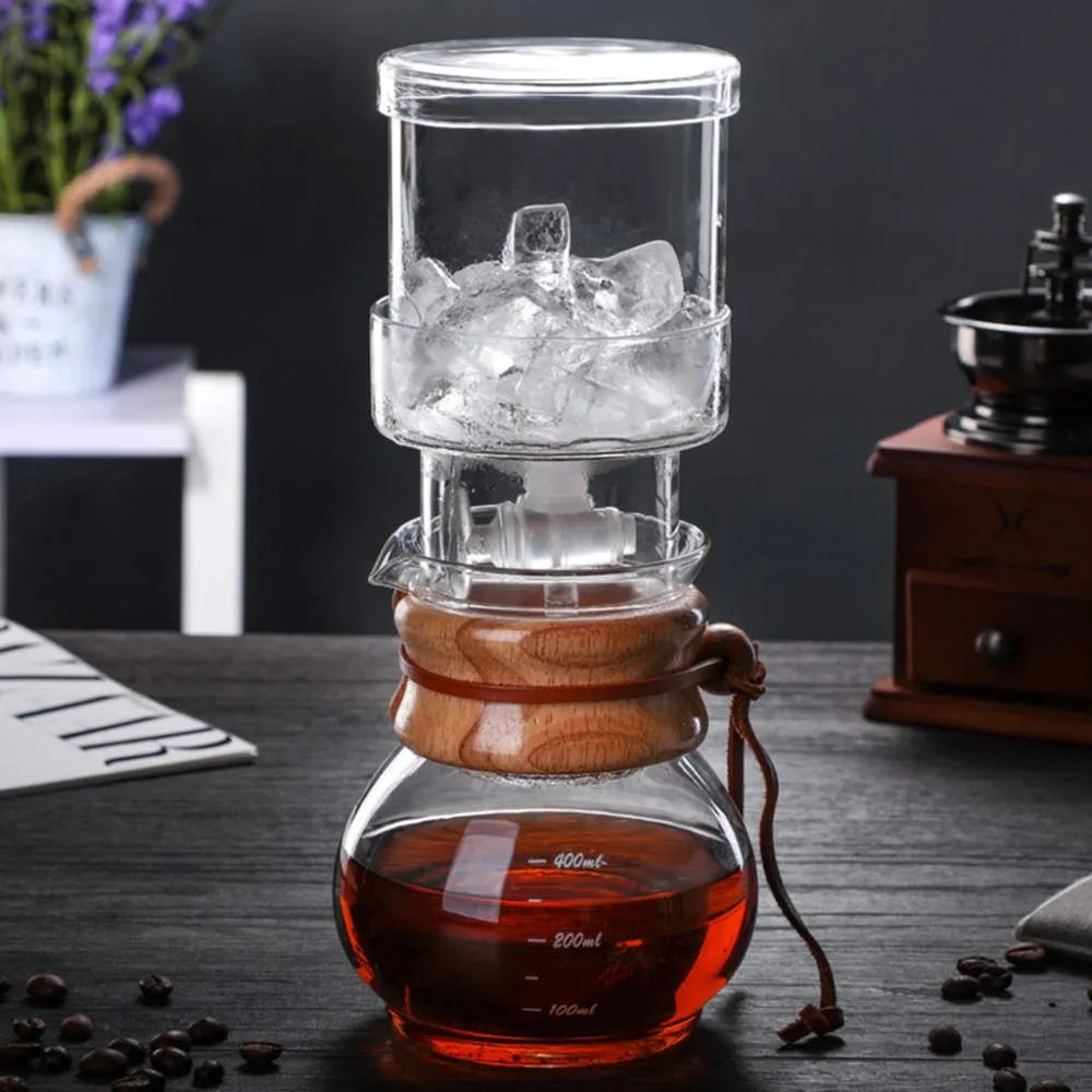 Household Cold Brew Coffee Maker Coffee Tools Ice Brew Coffee Machine Ice Drip Coffee Pot for Coffee Shop Travel Kitchen Home
