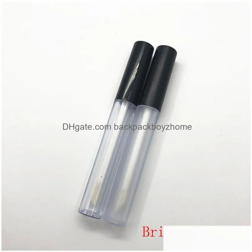 2.5ml frosted clear empty lip gloss bottles containers tube travel portable brush tip applicator wand cosmetics sub bottling