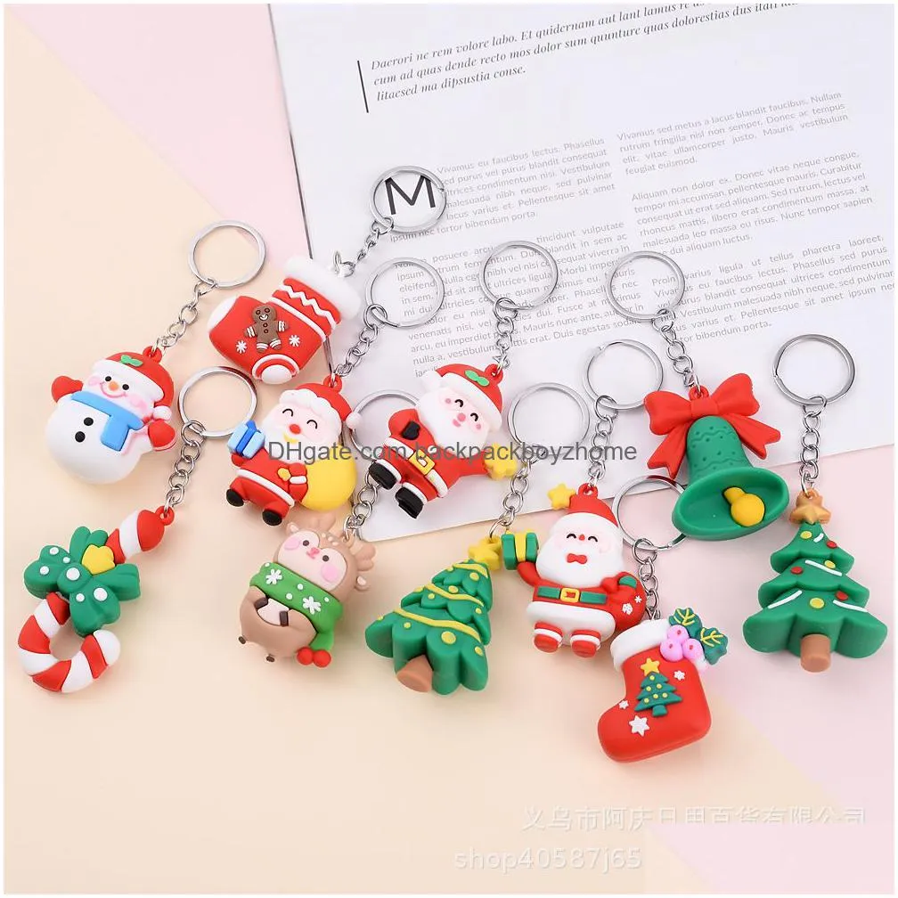 christmas keychain party favor men women pendant couple key ring ornaments key chain xmas gift