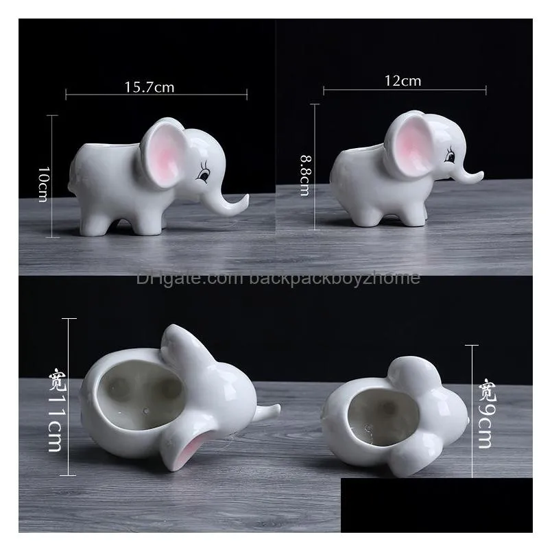 elephant ceramic flower pot fleshy flowerpot european creative handmade manual meat pot