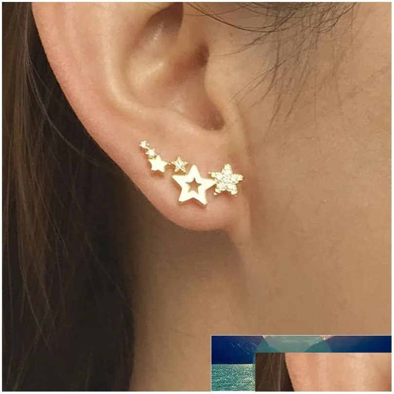  imitation pearl stud earrings for women geometric crystal zircon stars earring girls birthday party banquet jewelry factory price expert design quality