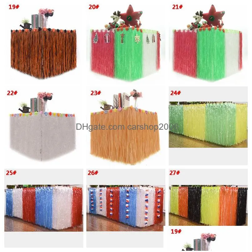 colorful hawaiian grass skirt table skirt for wedding birthday halloween christmas party decoration supplies wholesale dbc vt0697