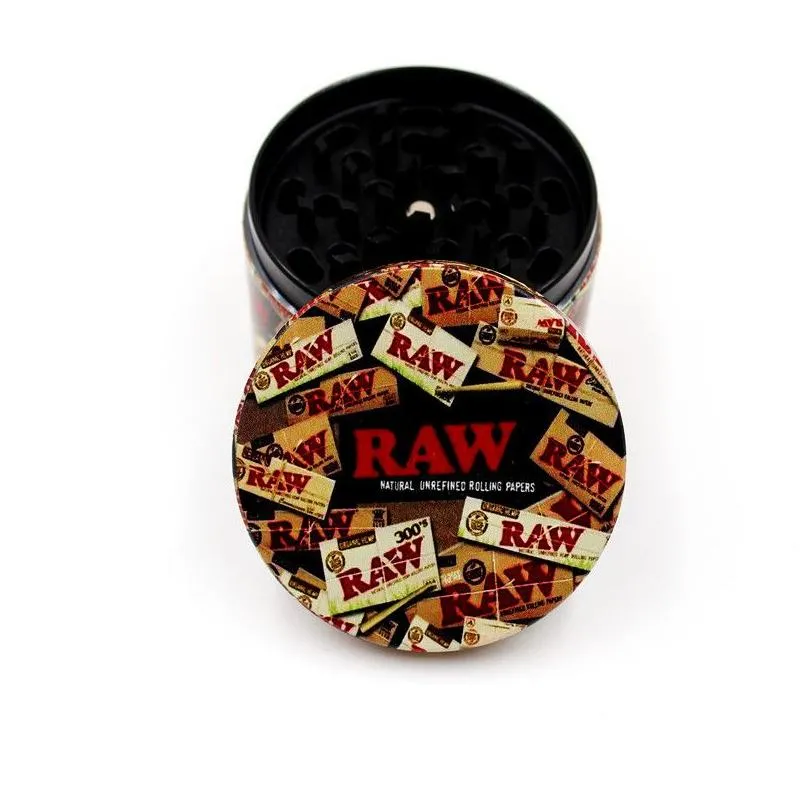 raw zinc alloy grinder 50mm tobacco grinders smoke accessroy herb 4 layers herbs crusher colorful grinders factory price