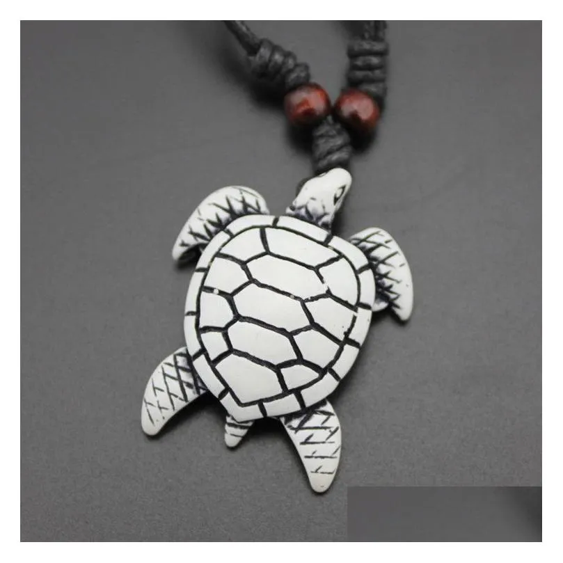 turtle necklace men womens imitation yak bone cute tortoise hawaii tribal surfer sea turtles charms pendants necklaces