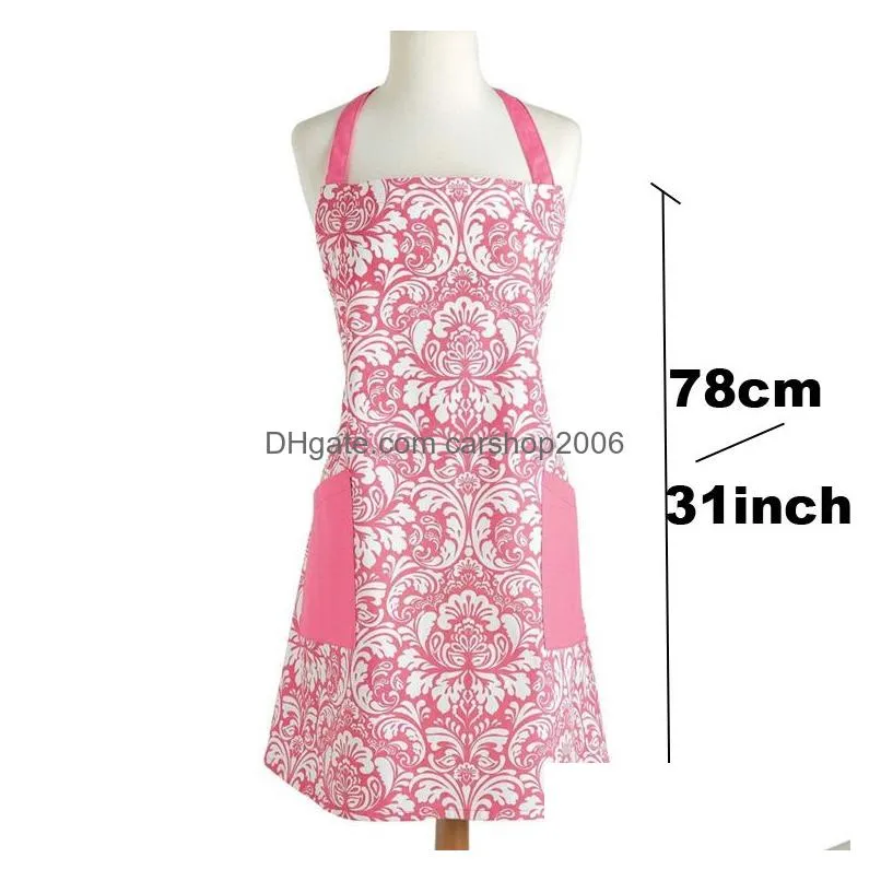 flower print cooking kitchen apron adult dinner party baking apron bbq cotton apron for woman men home kitchen tools aprons dbc vt0787