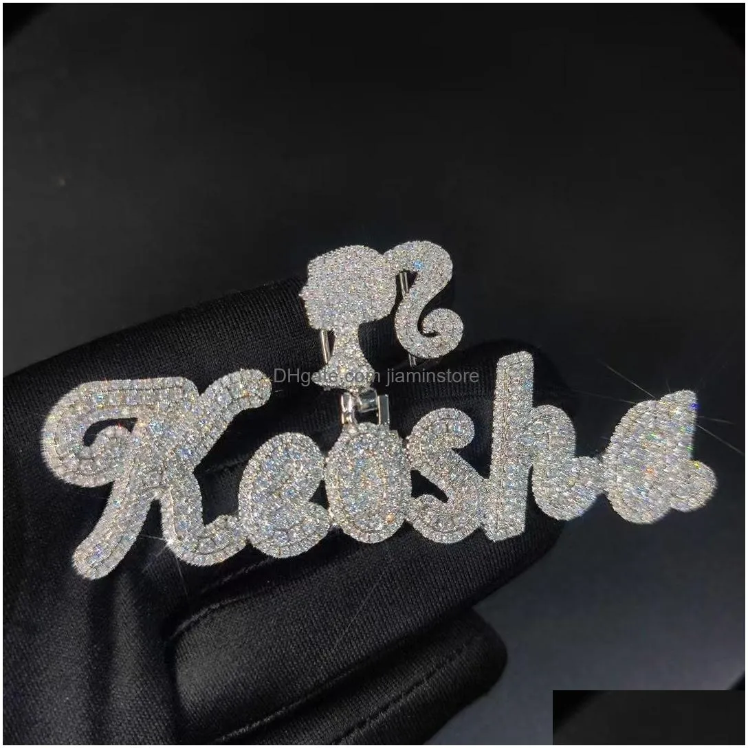 topbling custom charm name letter pendant necklace 18k real gold plated for women girl gift