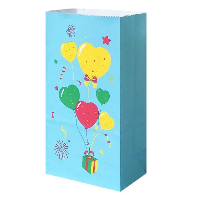 multicolor balloon festival candy party paper bags paper popcorn bags party bag pouch party supply wedding decorations 13x8x24cm
