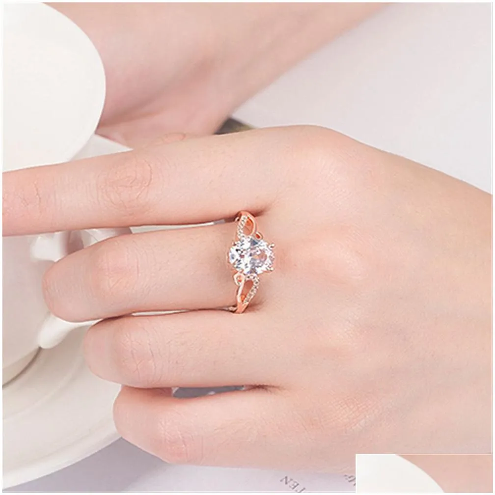 bling cz band rings for women rose gold color engagement anel feminino gifts for her cute sugar cube shape ring