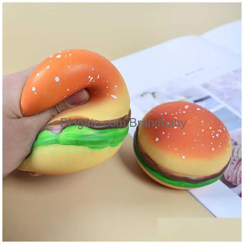 decompression toy burger stress ball 3d squishy hamburger fidget toys silicone decompression silicone squeeze fidget ball fidget sensory toy
