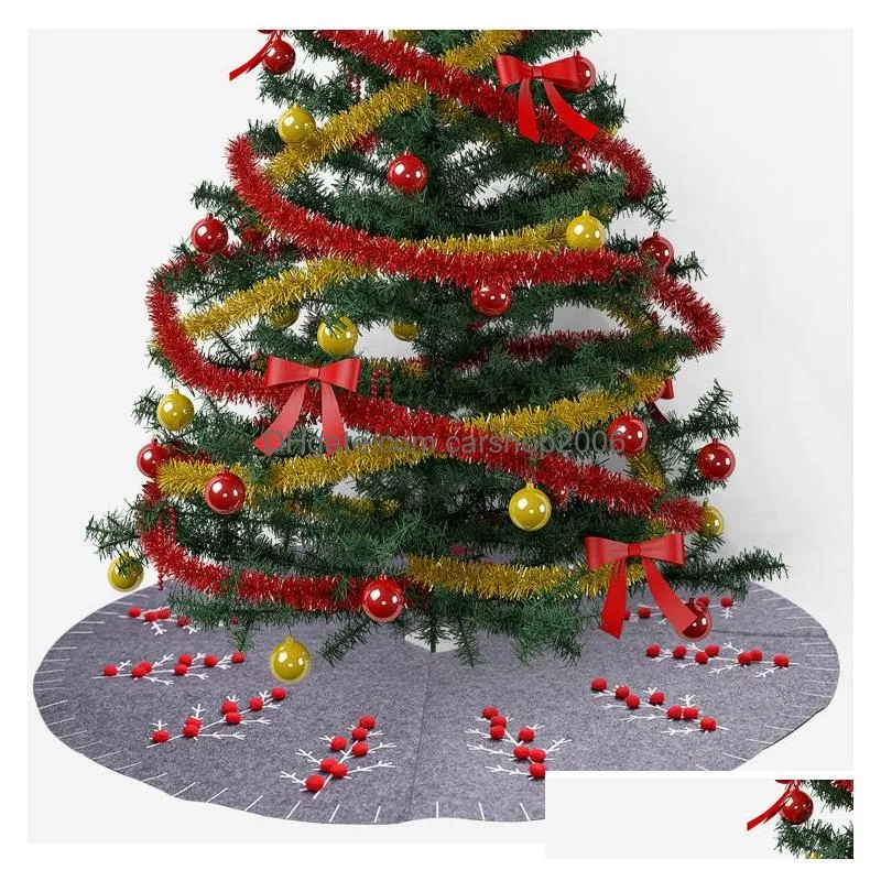 christmas tree ornament tree skirt non woven grey christmas tree skirt xmas decoration round carpet floor rug party supplies dbc