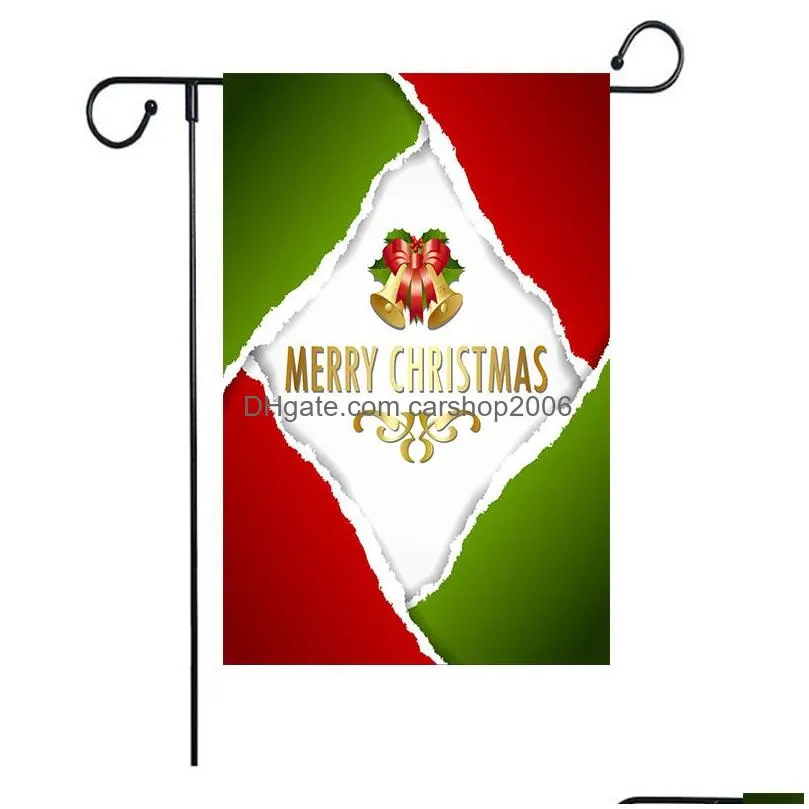 colorful santa claus garden flag yard hanging christmas flag banner letter printed linen xmas flag christmas garden decoration dbc