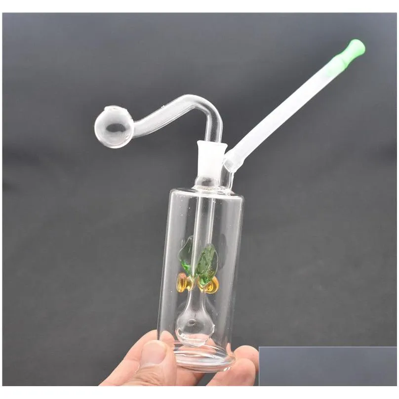 mini glass oil burner bong water pipes with recycler dab rig hand bongs thick pyrex glass beaker bong with 10mm oil burner pipe and