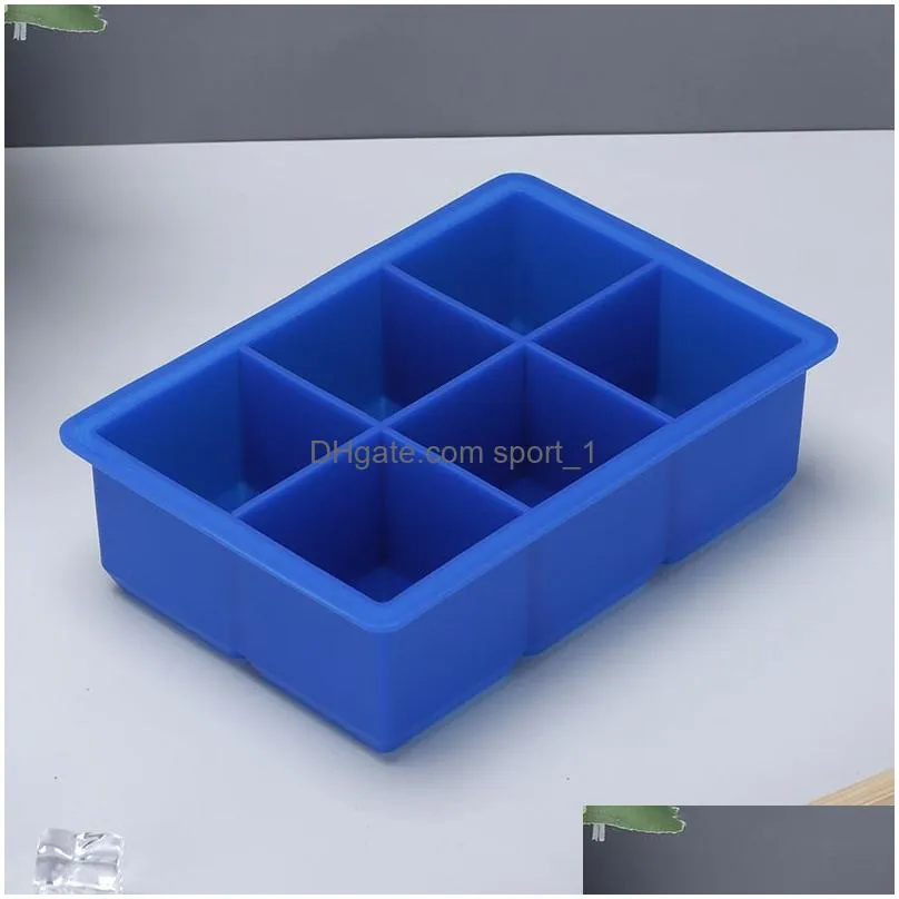 bar tools silicone ice square moulds with dustproof cover ice tray large capacity square ice cube mold mix colors