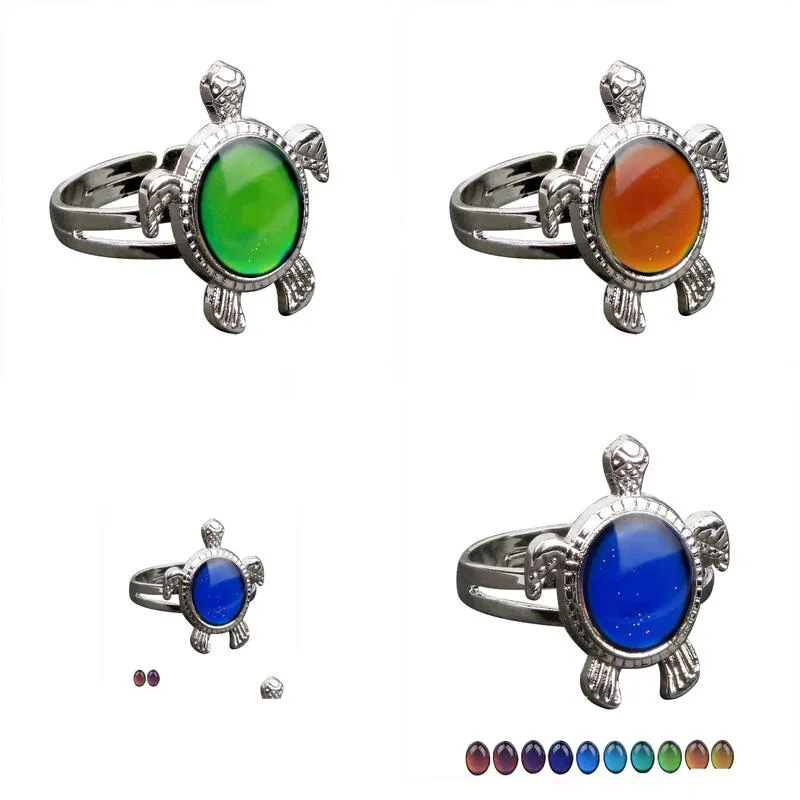 turtle mood ring color change emotion feeling rings temperature control women