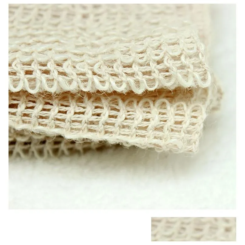 100% nature sisal cleaning towel for bath body exfoliating linen sisal wash cloth 25x25cm shower washcloth sisal linen fabric