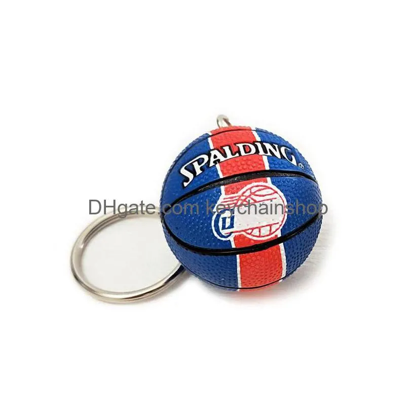 wholesale 40 style pu basketball keychains 3d sports player ball key chains mini souvenirs keyring gift for men boys fans keychain pendant