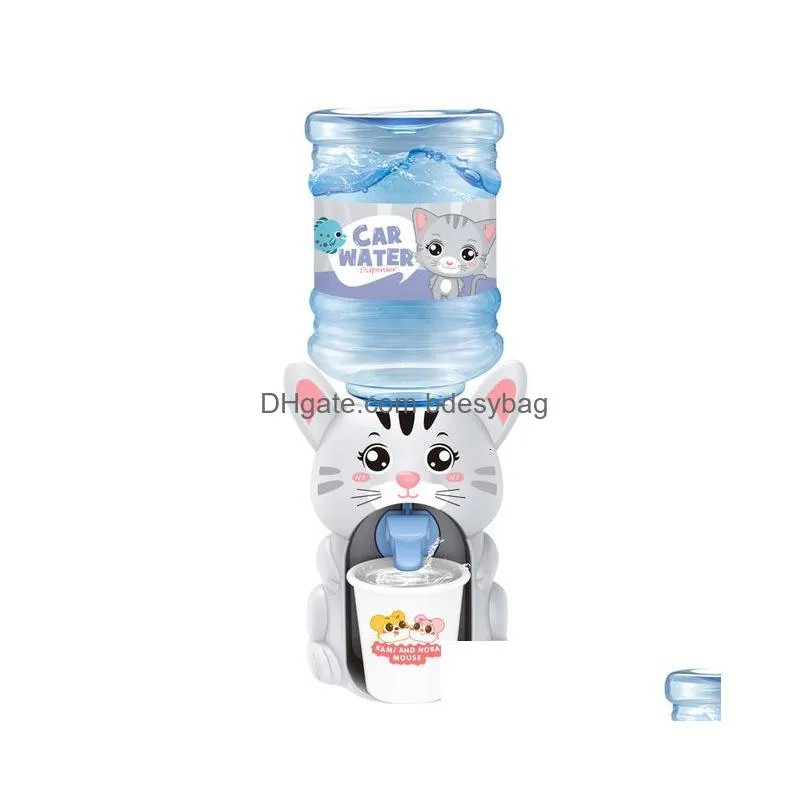 water pumps mini dispenser for children kids gift cute cold/warm juice milk drinking fountain simulation cartoon pig kitchen toy